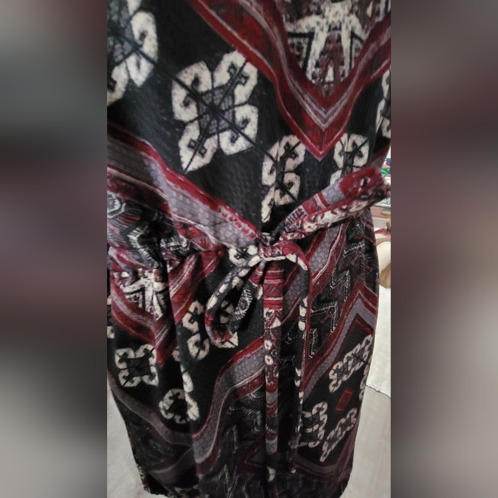 Lemon Burgundy and Black Long Sleeve Dress Size Small - Picture 3 of 7